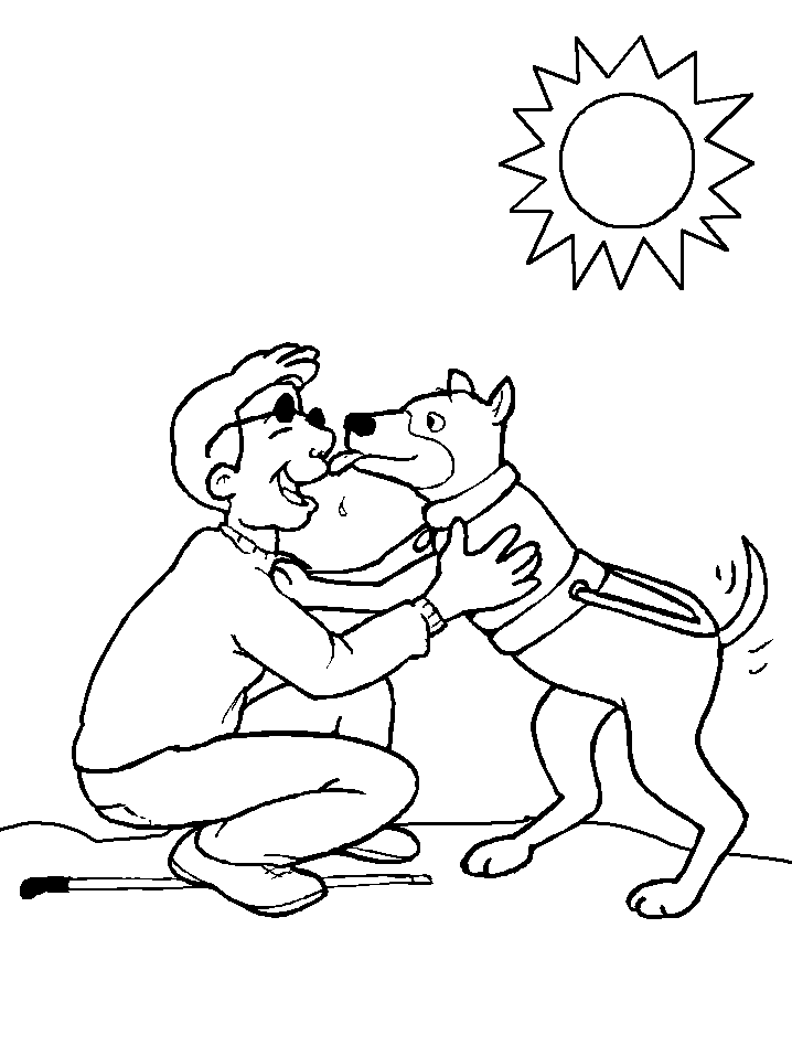Dog and Owner Coloring Pages