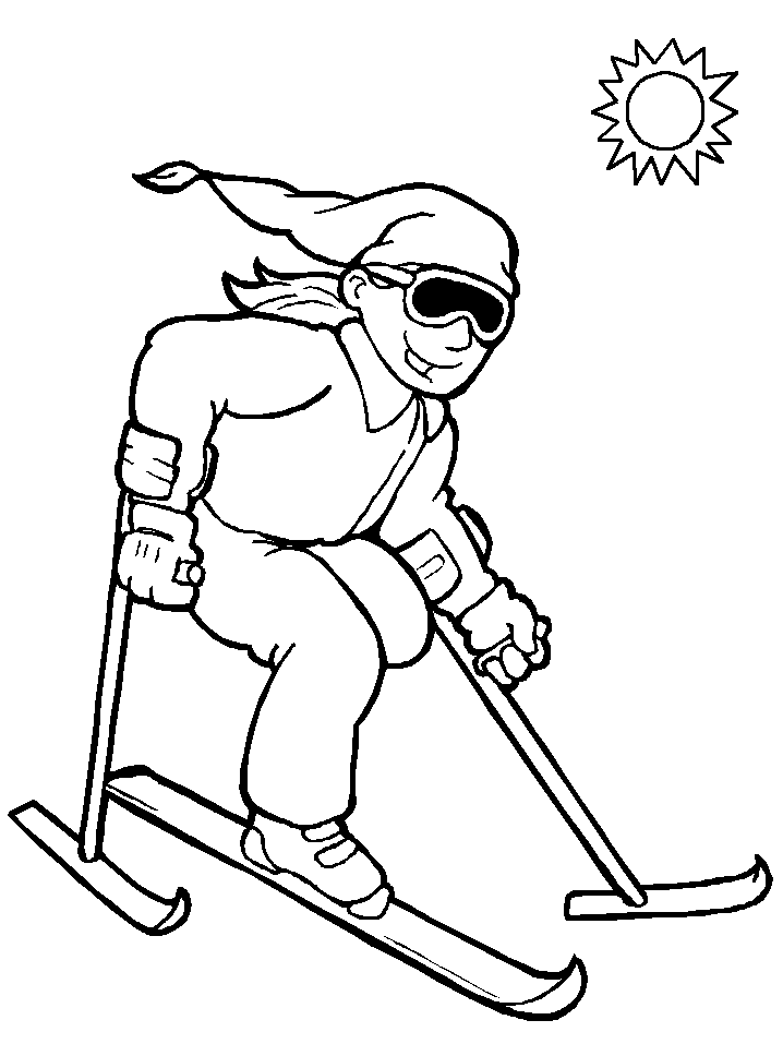 Paralympic Skiing Coloring Page