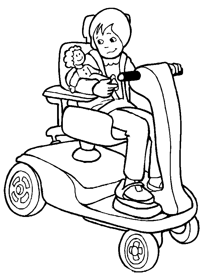 Girl in Wheelchair Coloring Pages