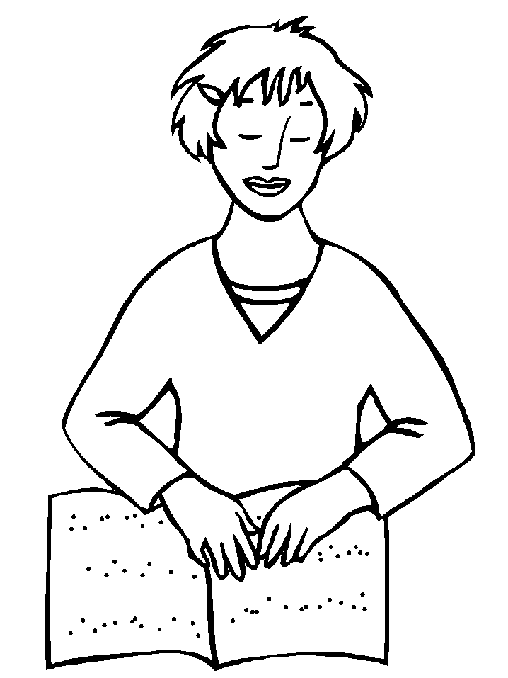 Blind Person Coloring Pages