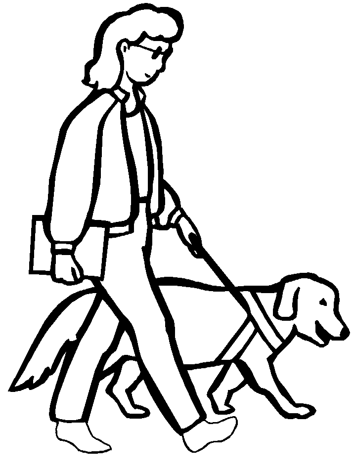 Man Walking with Dog Coloring Page