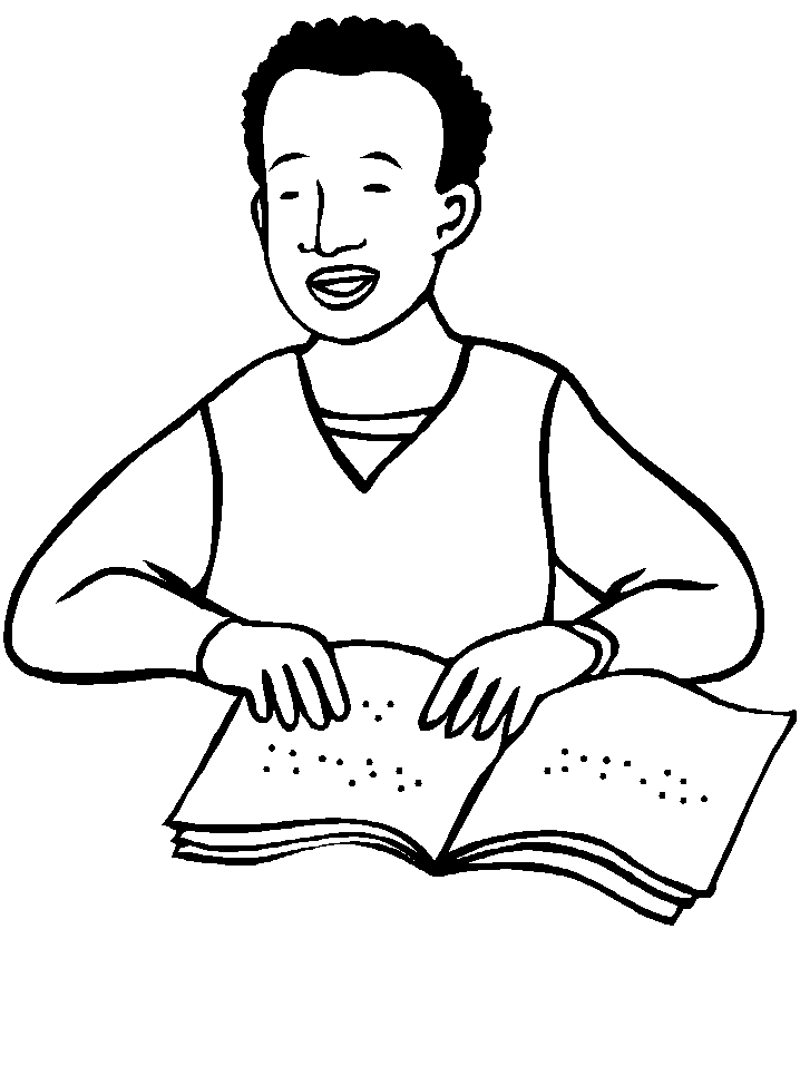 Blind People Coloring Page