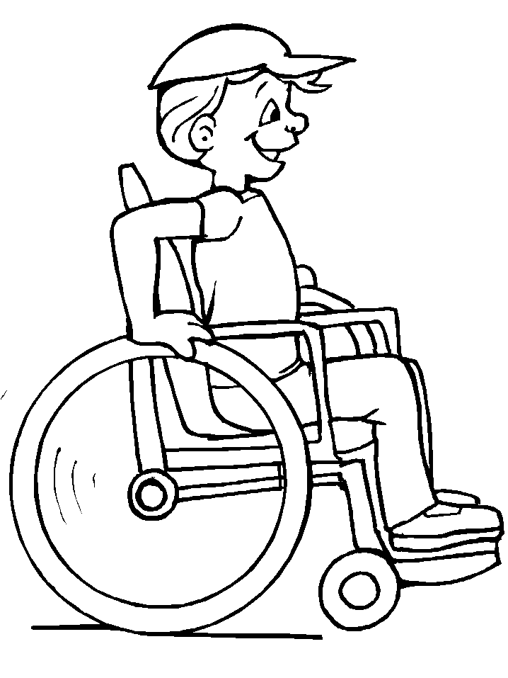 Boy in Wheelchair Coloring Pages