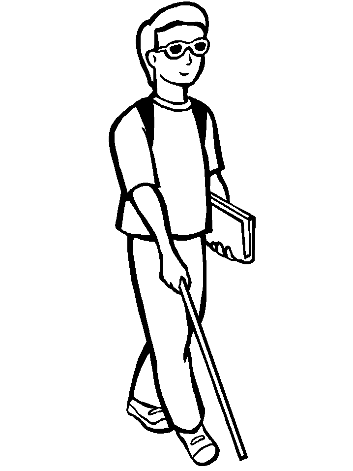 Blind Guy Coloring Pages
