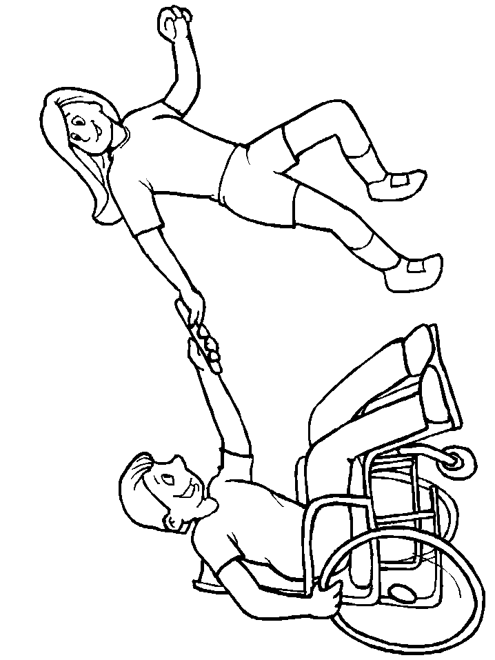 Paralympic Wheelchair Race Coloring Pages