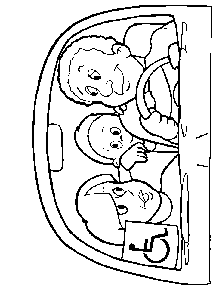 Driving with Family Coloring Pages