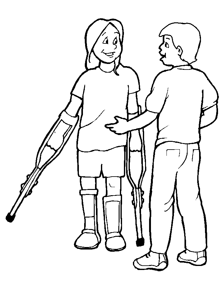 People with Disabilities Coloring Pages Free