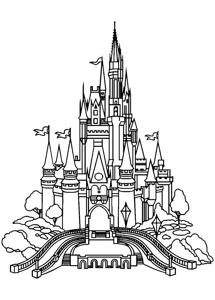 disney castle coloring pages