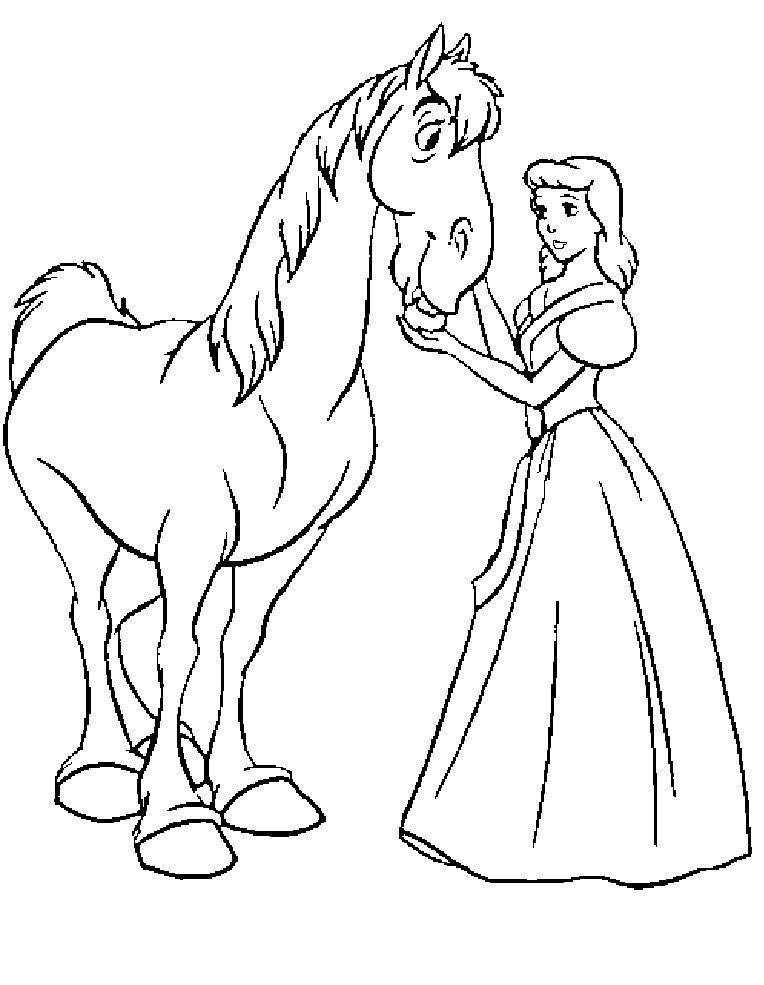 disney princess coloring pages horse