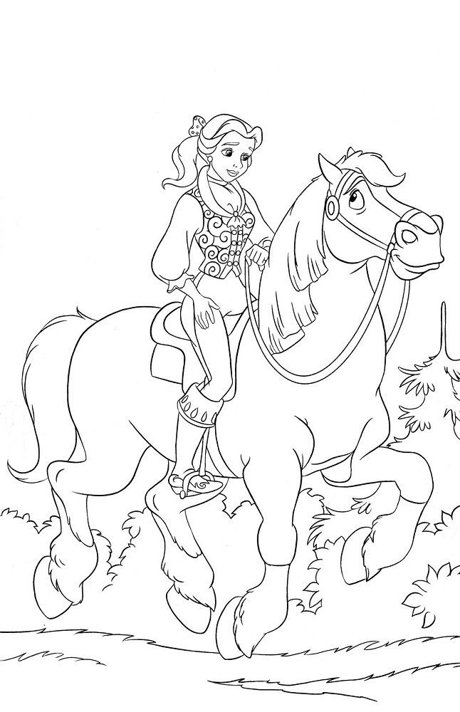 disney princess horse coloring pages