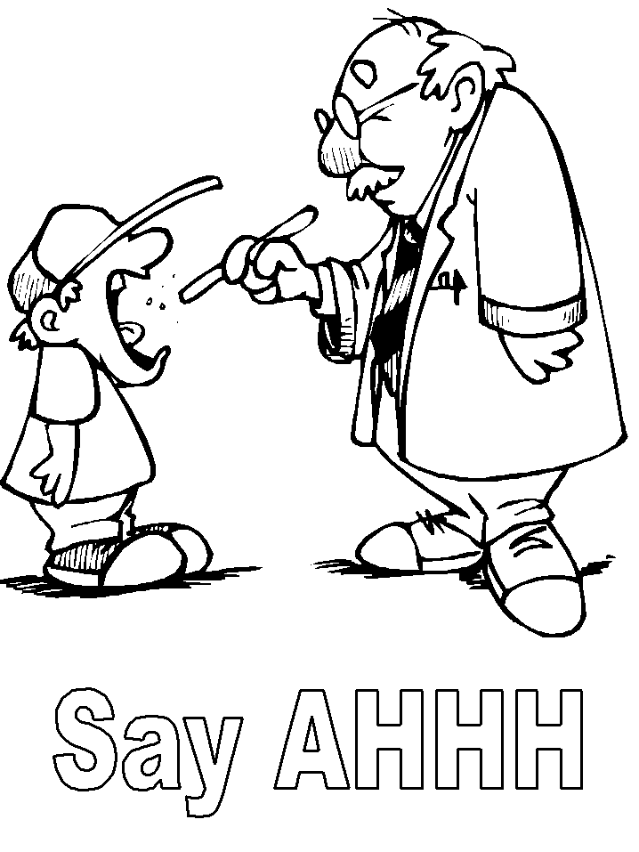 Doctor Examining a Kid Coloring Pages