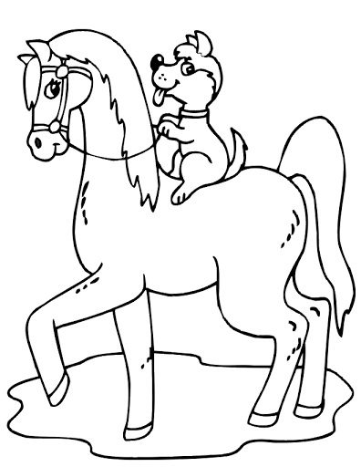 dog and horse coloring pages