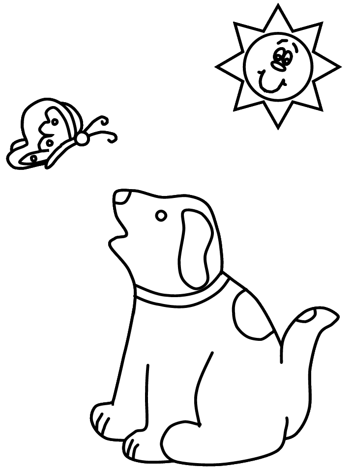 Dog Playing Coloring Page