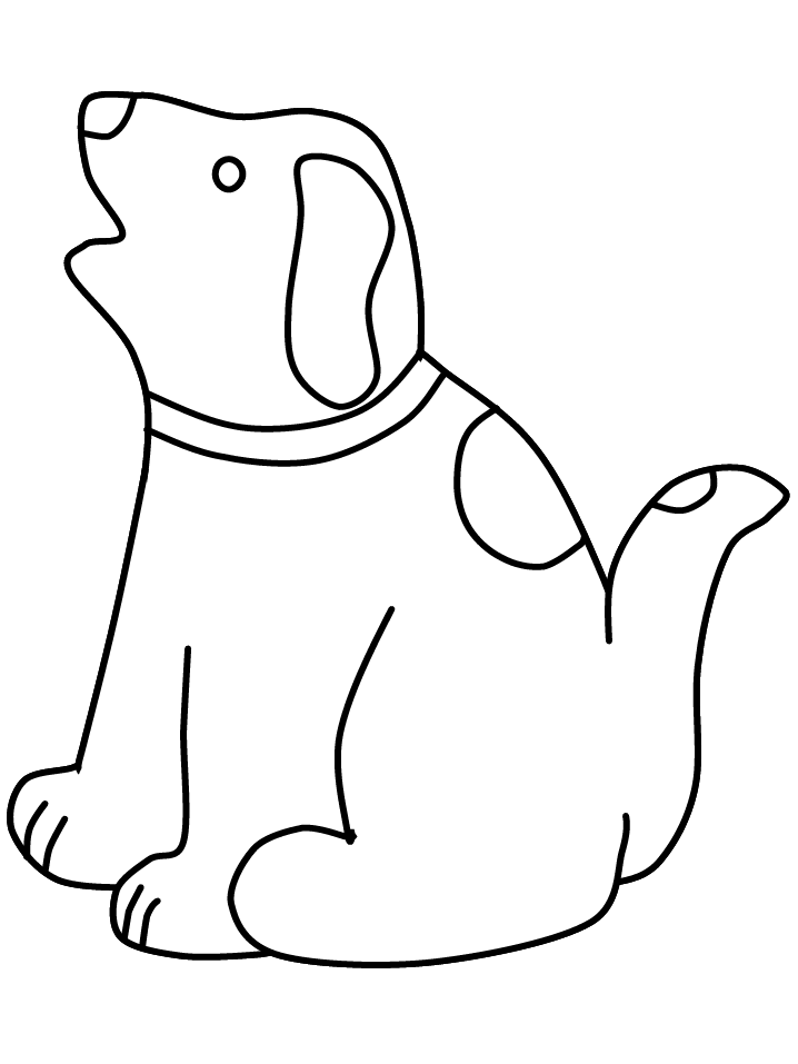 Easy Dog Coloring Page