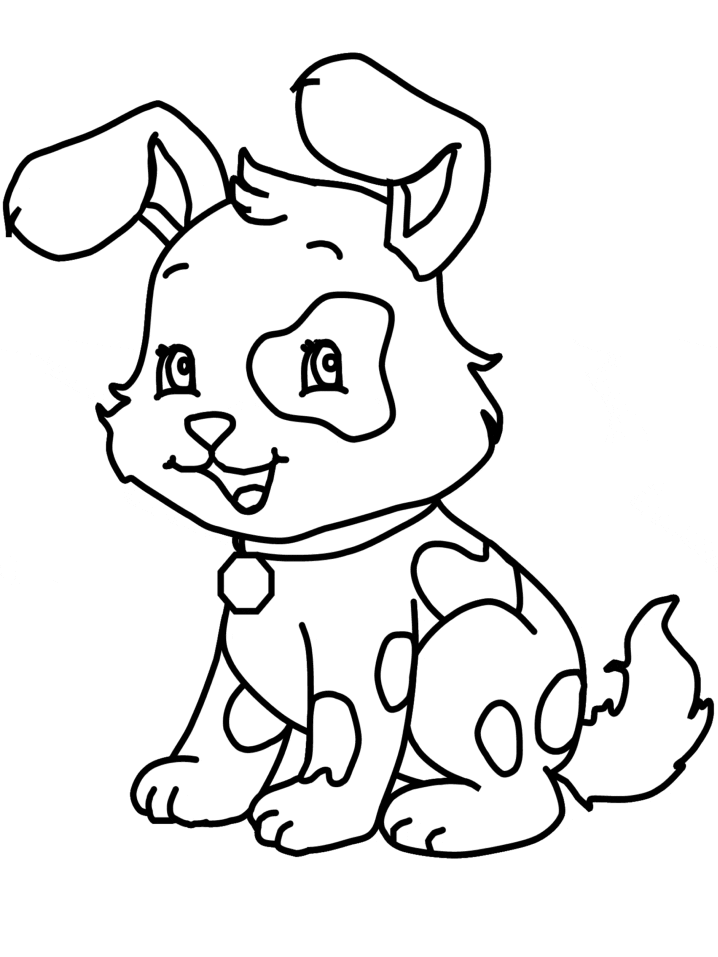 Coloring Page of Cute Dog