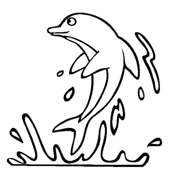 dolfin coloring pages jumping out of the water
