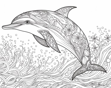 Dolphin Coloring Pages for Adults