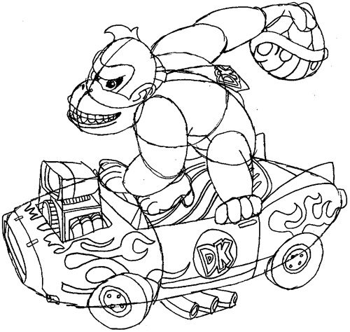 donkey kong zombie coloring pages