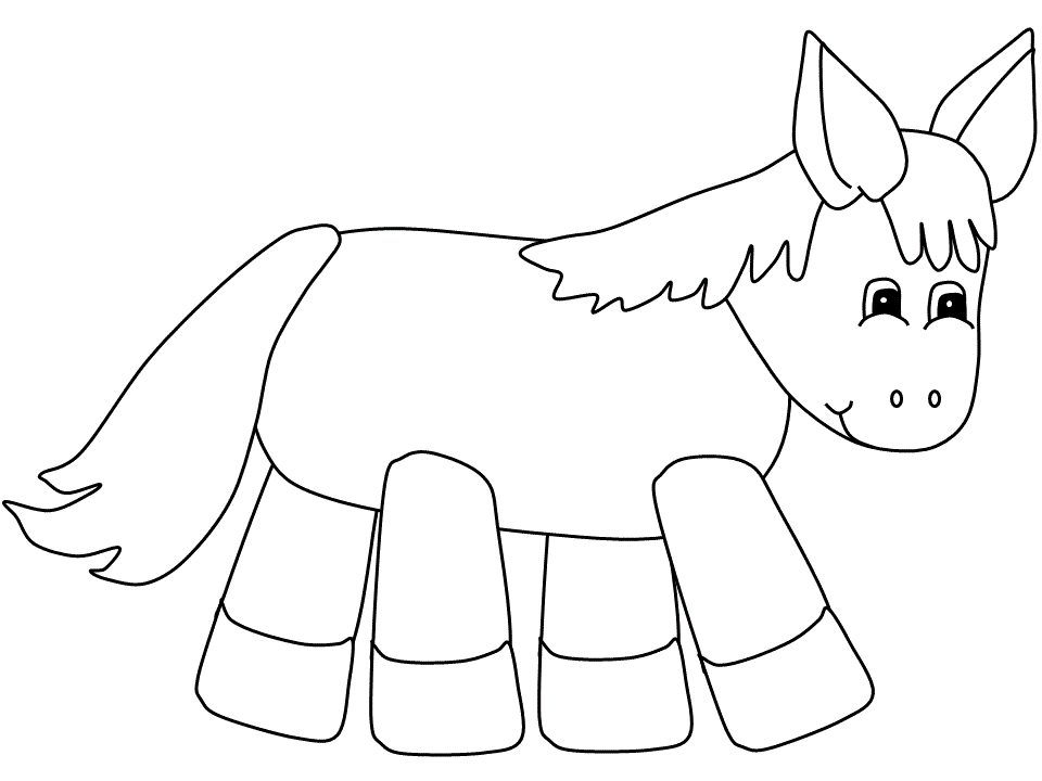 Donkey Pinata Coloring Page