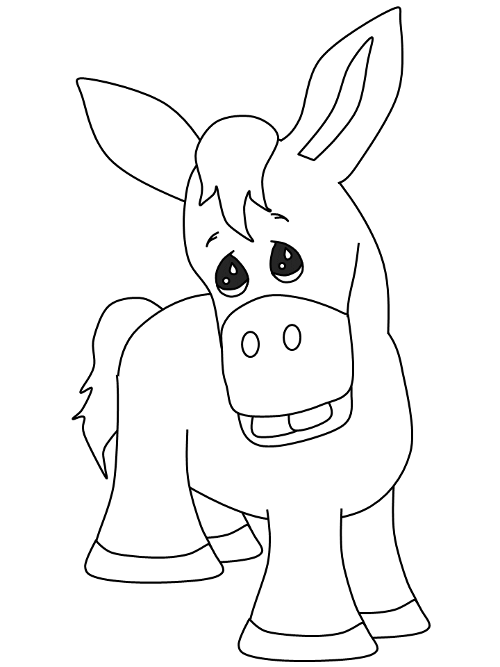 Cute Donkey Coloring Pages