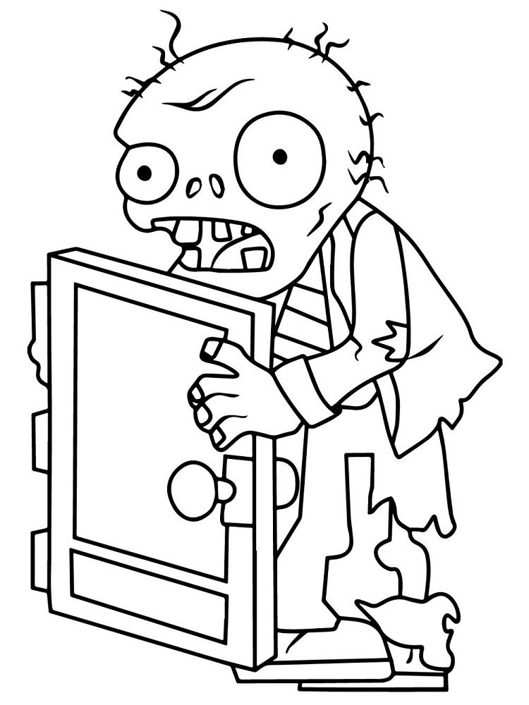 door zombie coloring pages