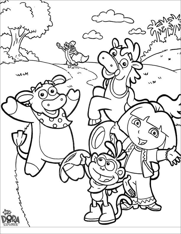 dora and freinds coloring pages horse