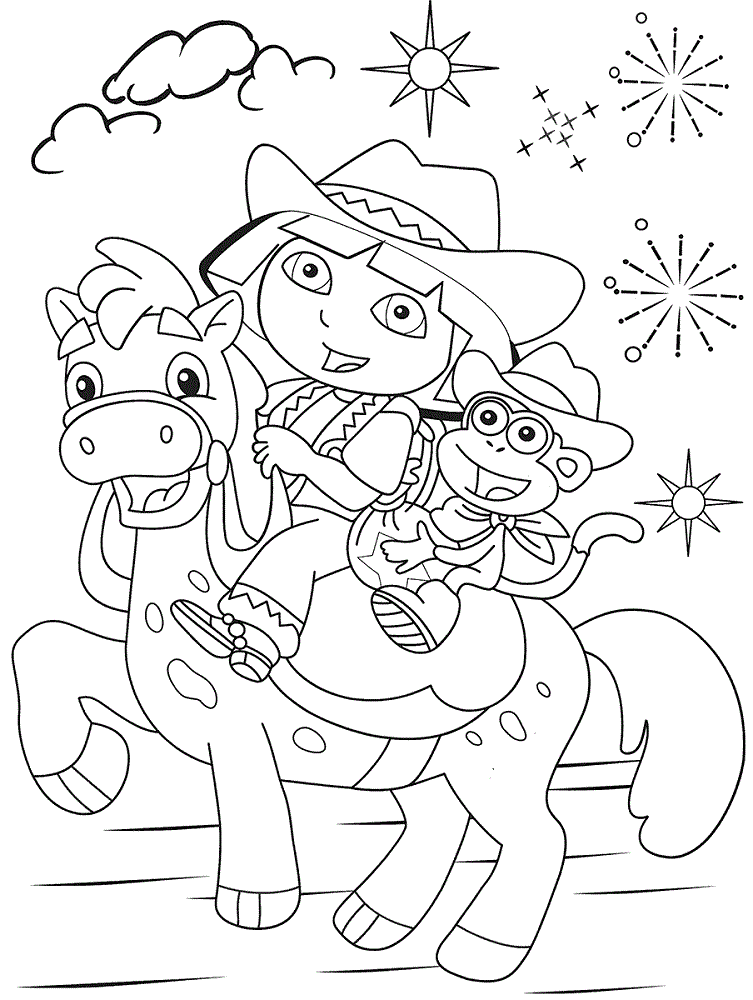 dora and friends coloring pages horse