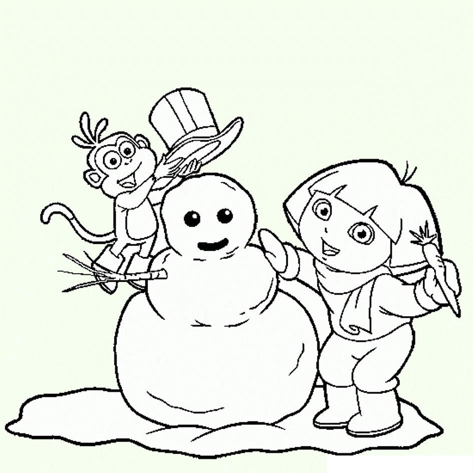 dora-explorer-winter-coloring-pages