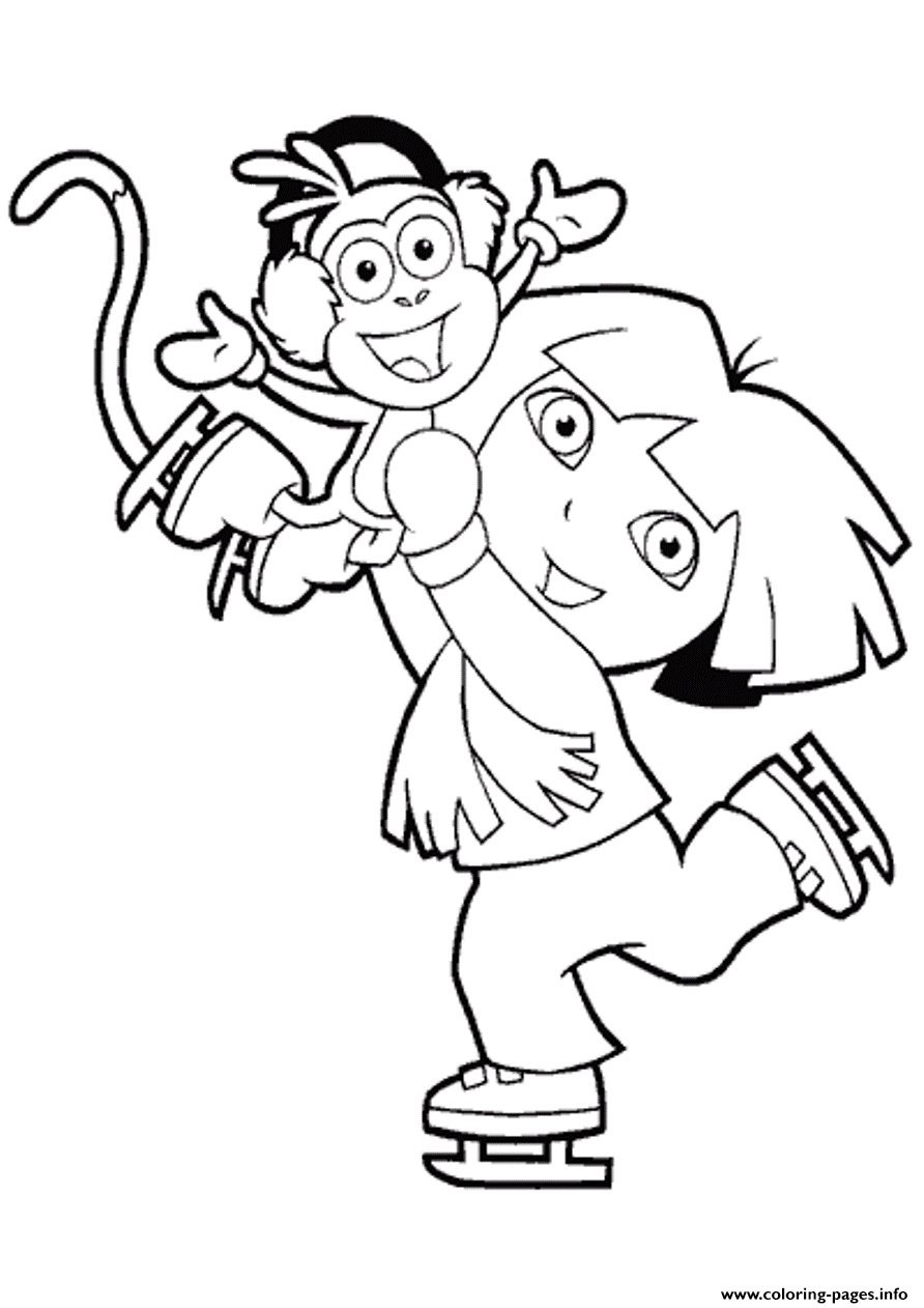 dora winter coloring pages