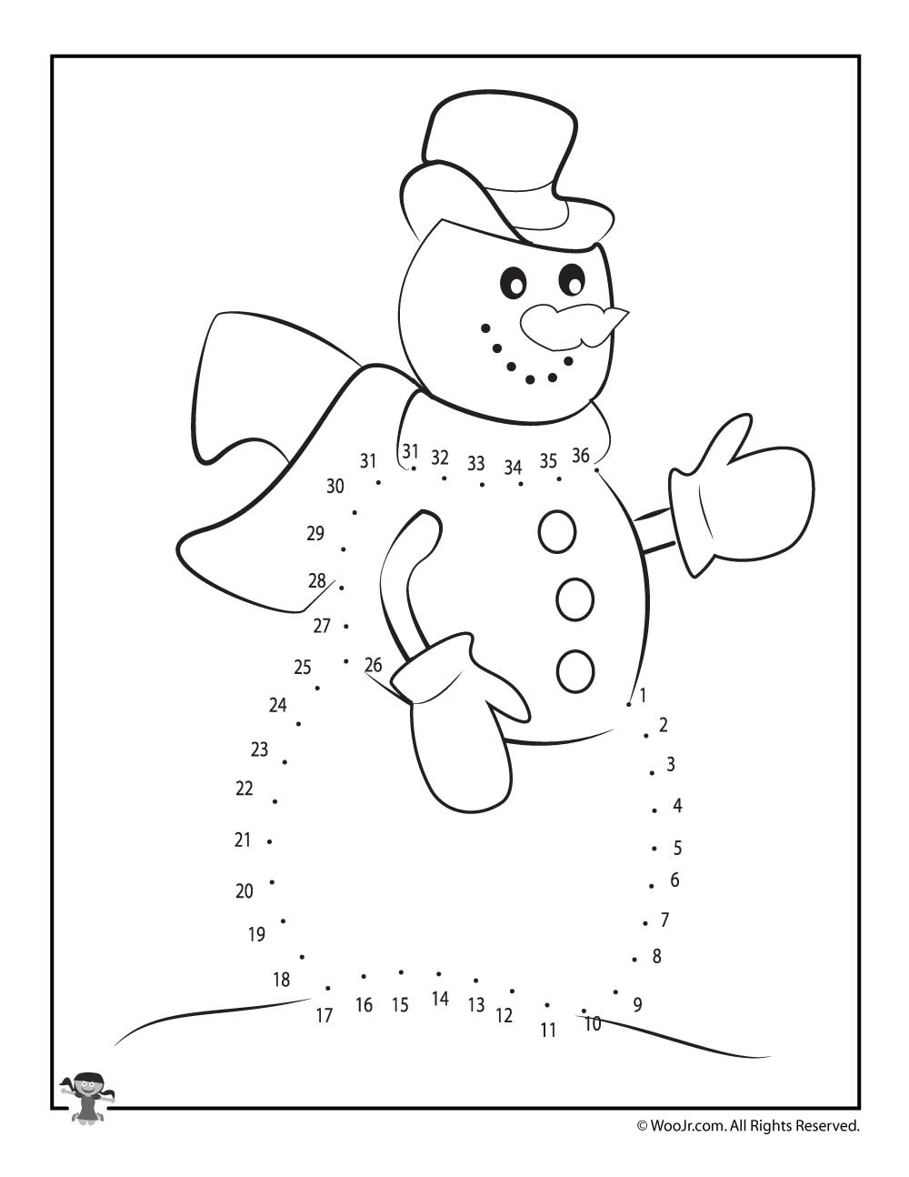 dot marker winter coloring pages