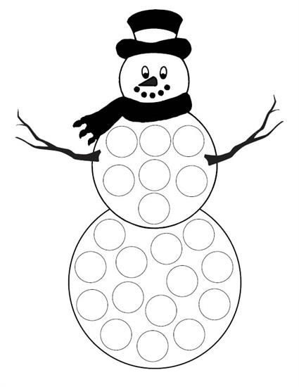 dots winter coloring pages