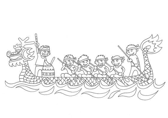 Dragon Boat Coloring Pages