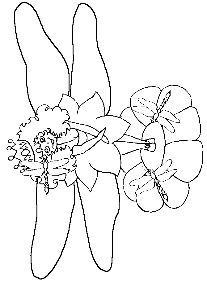 Fairy dragonfly coloring page