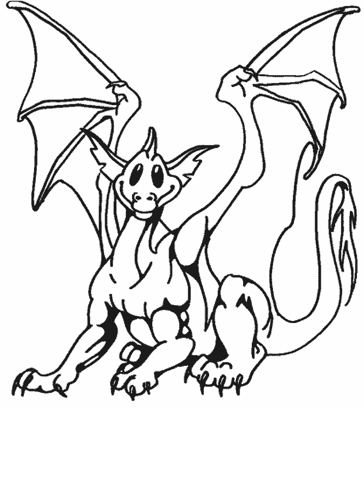 Strong Happy Dragon coloring page