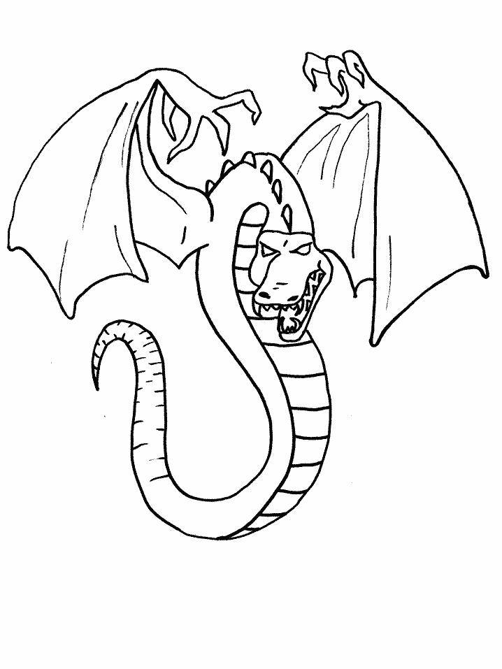 Strong Dragon Coloring Page