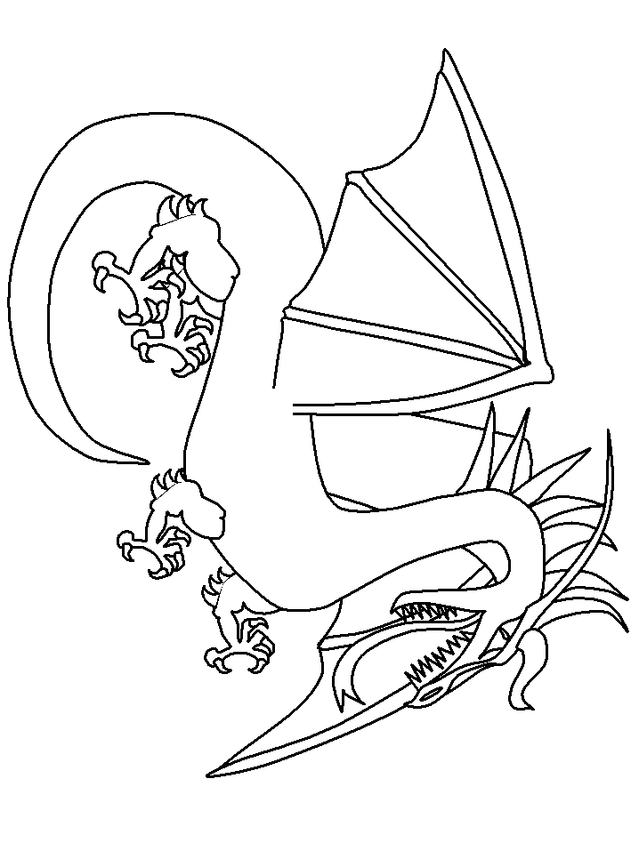 Flying Dragon Fantasy Coloring Pages