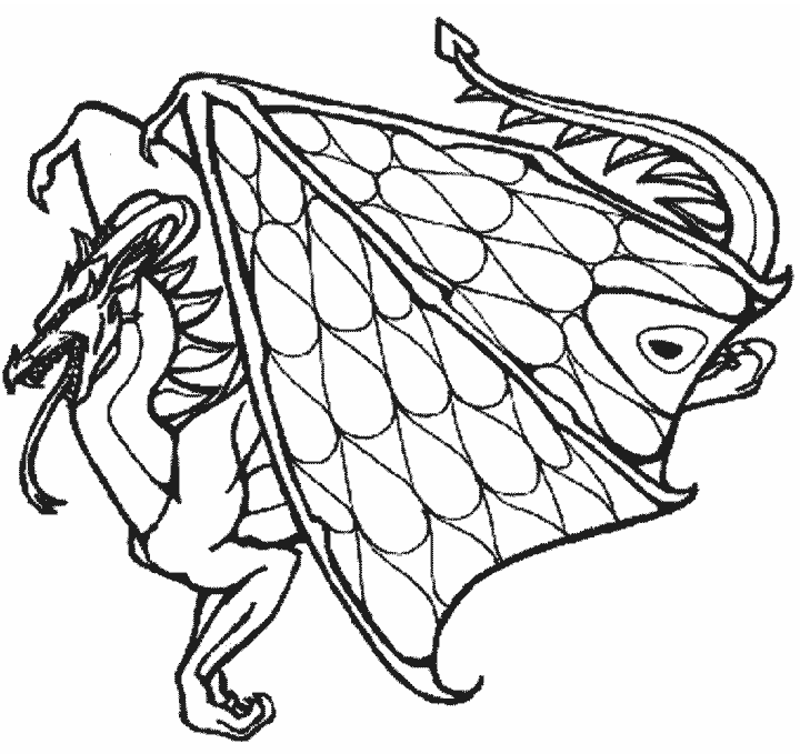 Majestic Dragon Wings Coloring Page