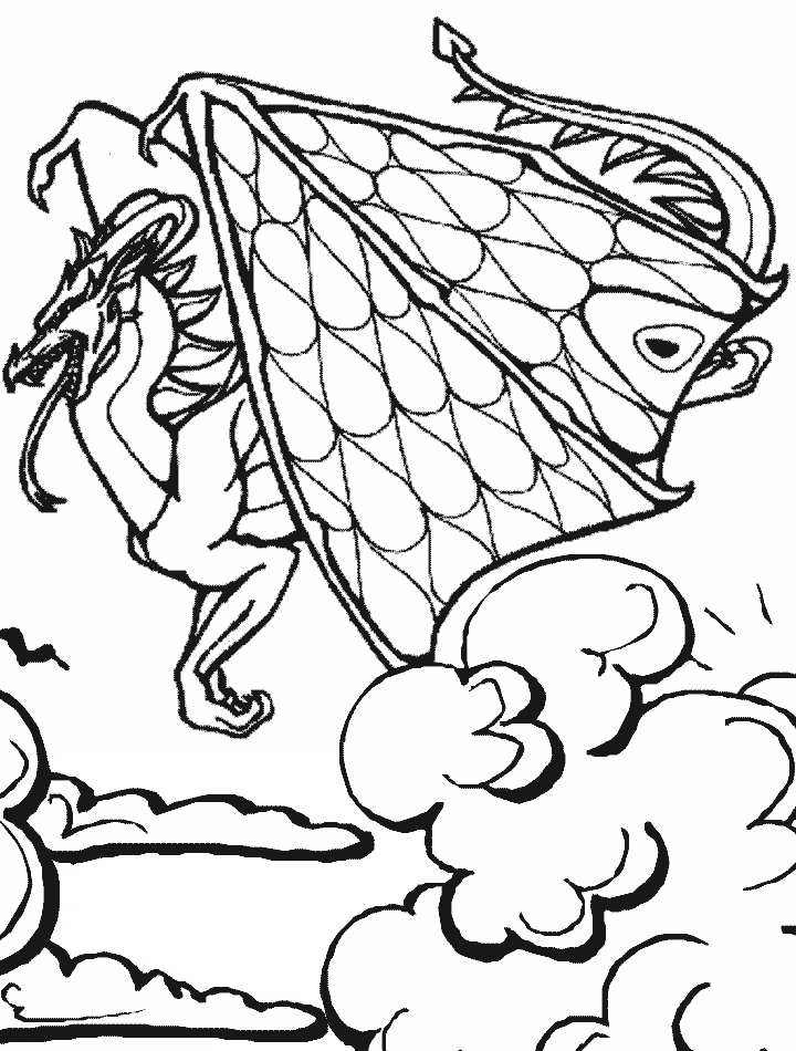 medieval dragon flying