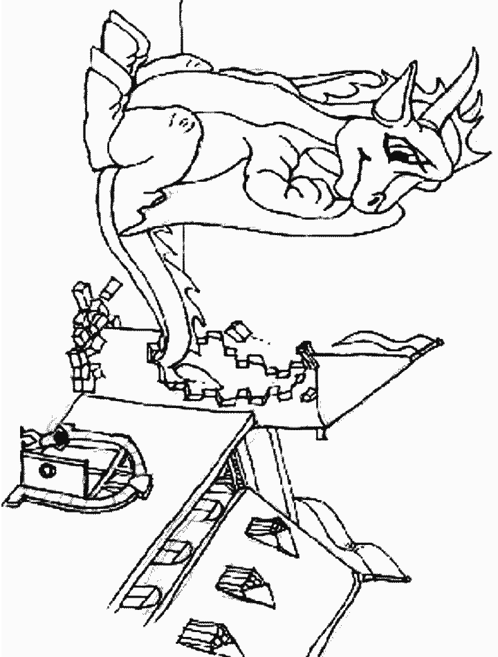 Sad Dragon Coloring Page