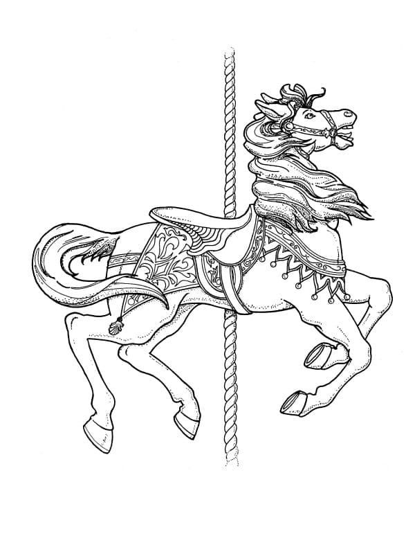 drawing coloring pages carousel horse