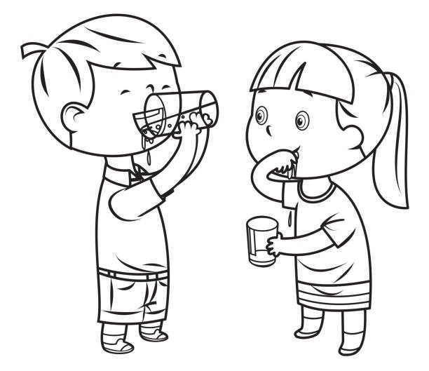 drinking cup water coloring pages
