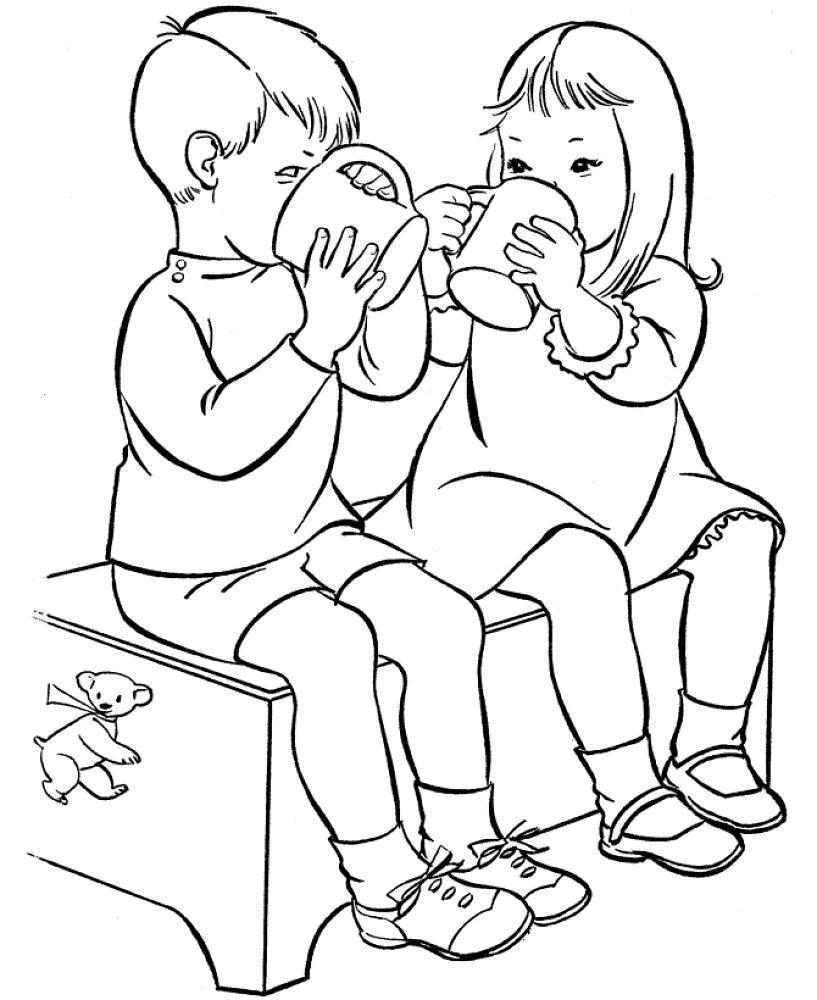drinking water coloring pages to print