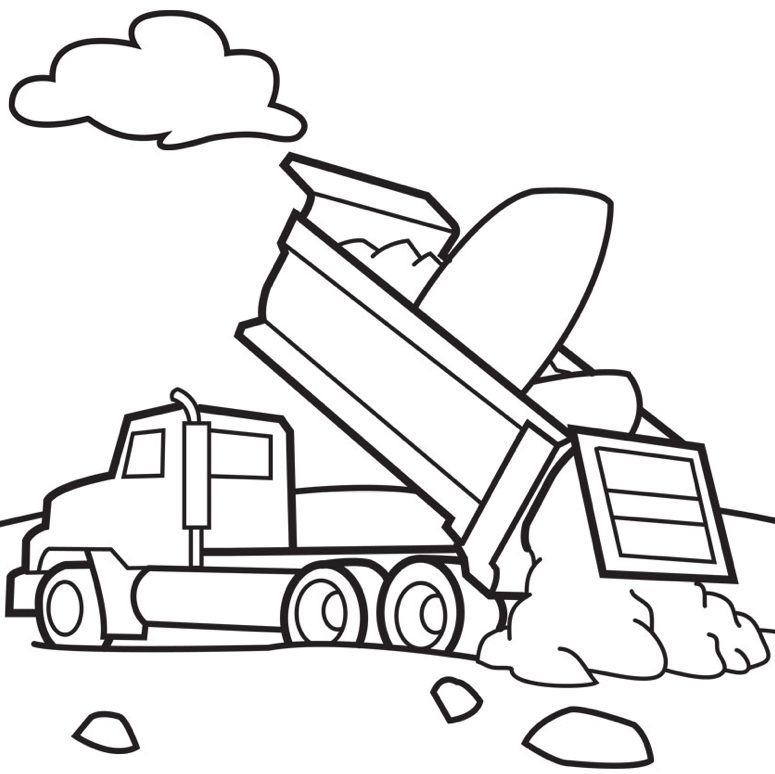 dump trucks coloring page
