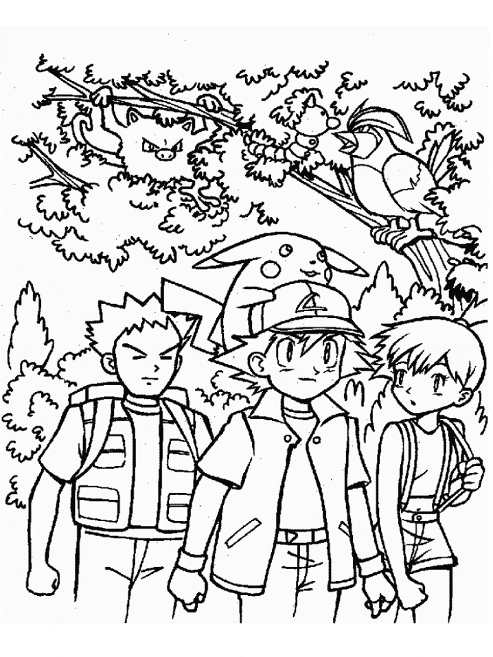 Team Ash Coloring Page