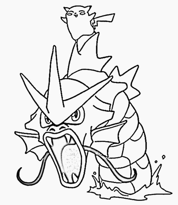 Gyarados And Pikachu Coloring Pages