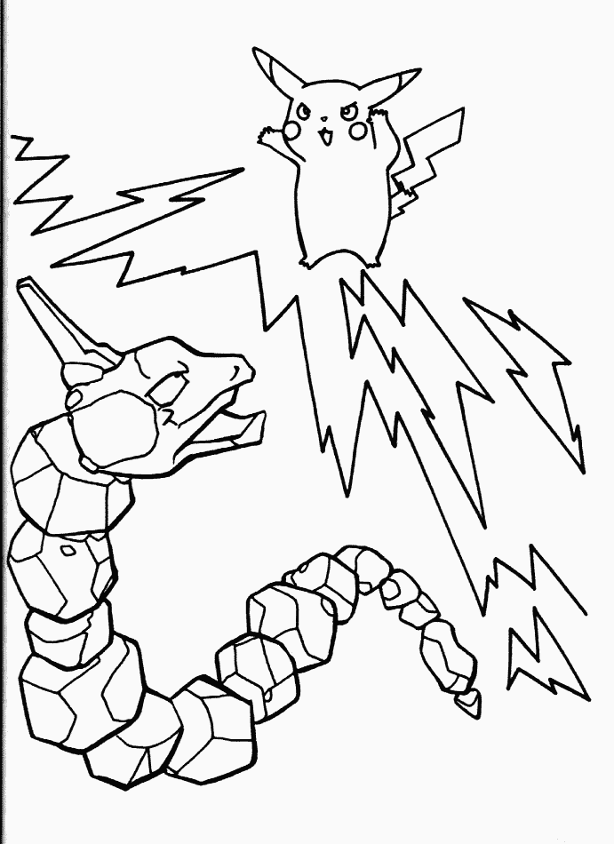 Pikachu Attack Coloring Page