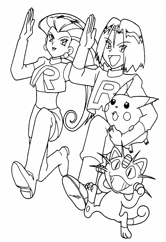 Team Rocket Coloring Pages Free