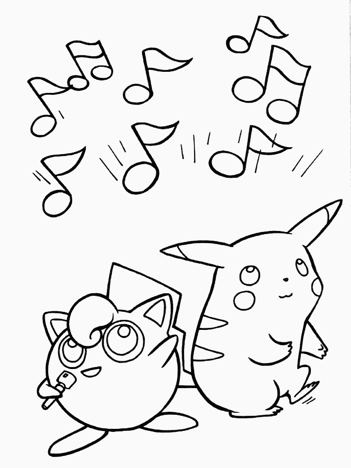 Jigglypuff And Pikachu Coloring Pages