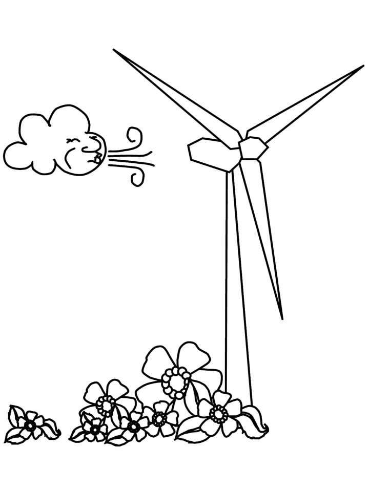 Earth Windmill Coloring Pages