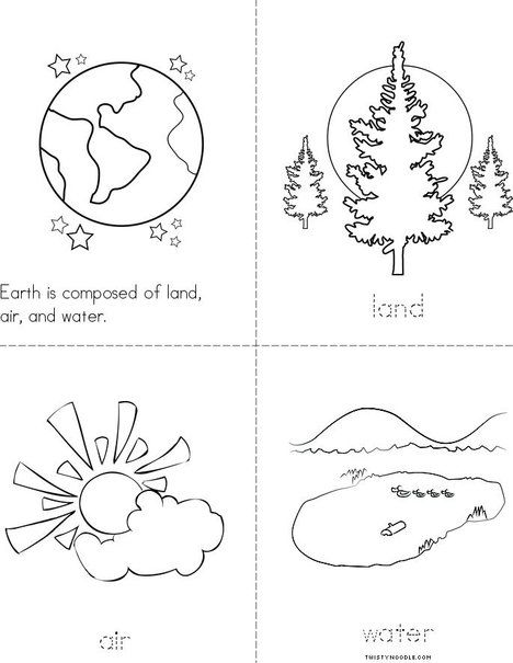 earth land water air coloring pages